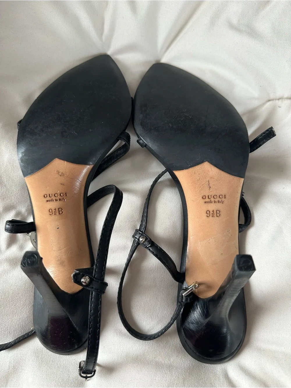 Vintage Gucci Strappy Logo Heels - Picture 4 of 7